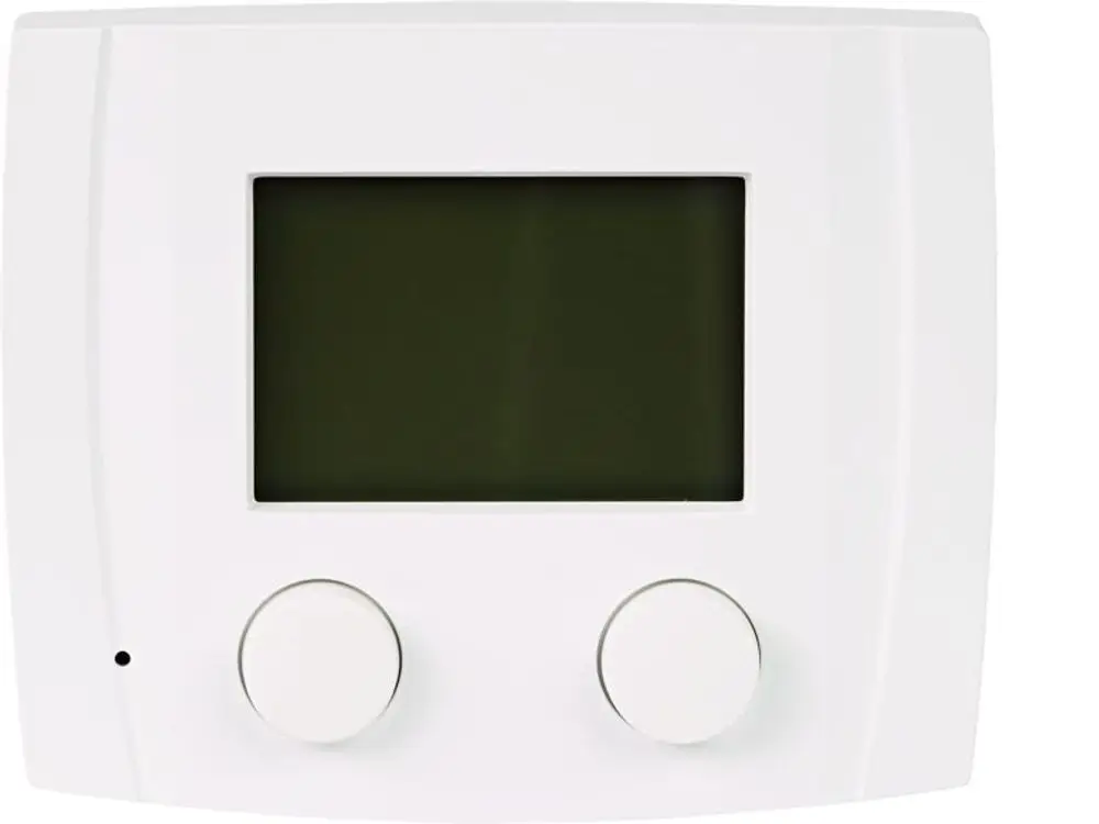 Weißes STIEBEL ELTRON Fernbedienung FEK 18/25/47 mit schwarzem Display und zwei Drehknöpfen.